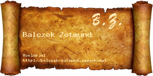Balczek Zotmund névjegykártya